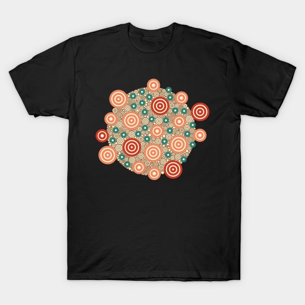 Aztec Warrior Pattern Burst v2 Circle Design T-Shirt by pbdotman